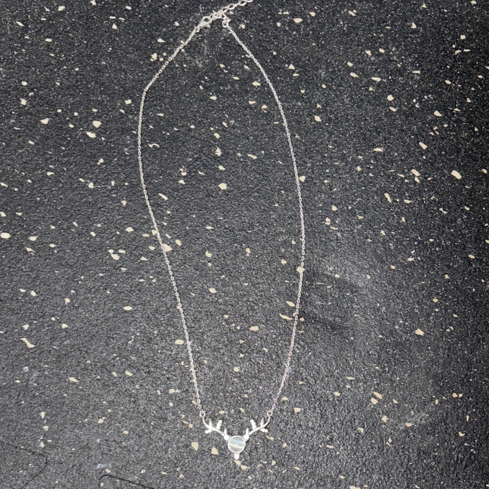Elegant Silver Antler Necklace